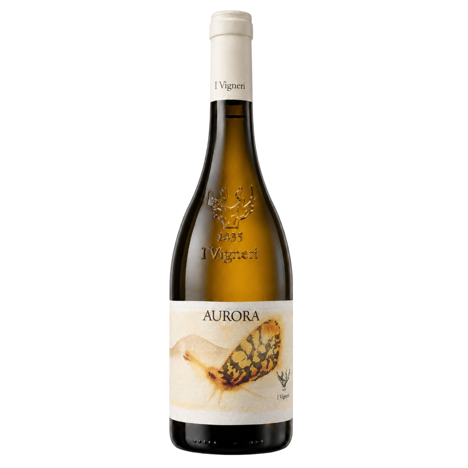 Aurora Etna Bianco 2025 by I Vigneri, Sicilian white wine from Etna DOC, bottle front label available on Fiorvino