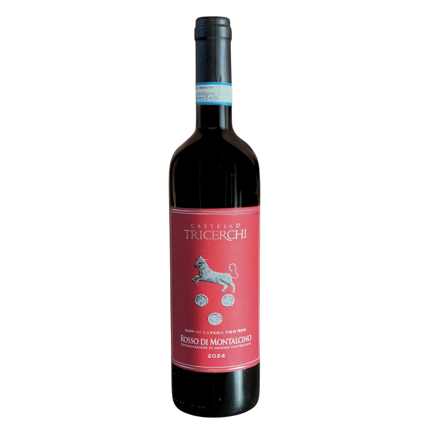 Castello Tricerchi Rosso di Montalcino DOC 2024 bottle – Sangiovese Grosso from northern Montalcino Tuscany front