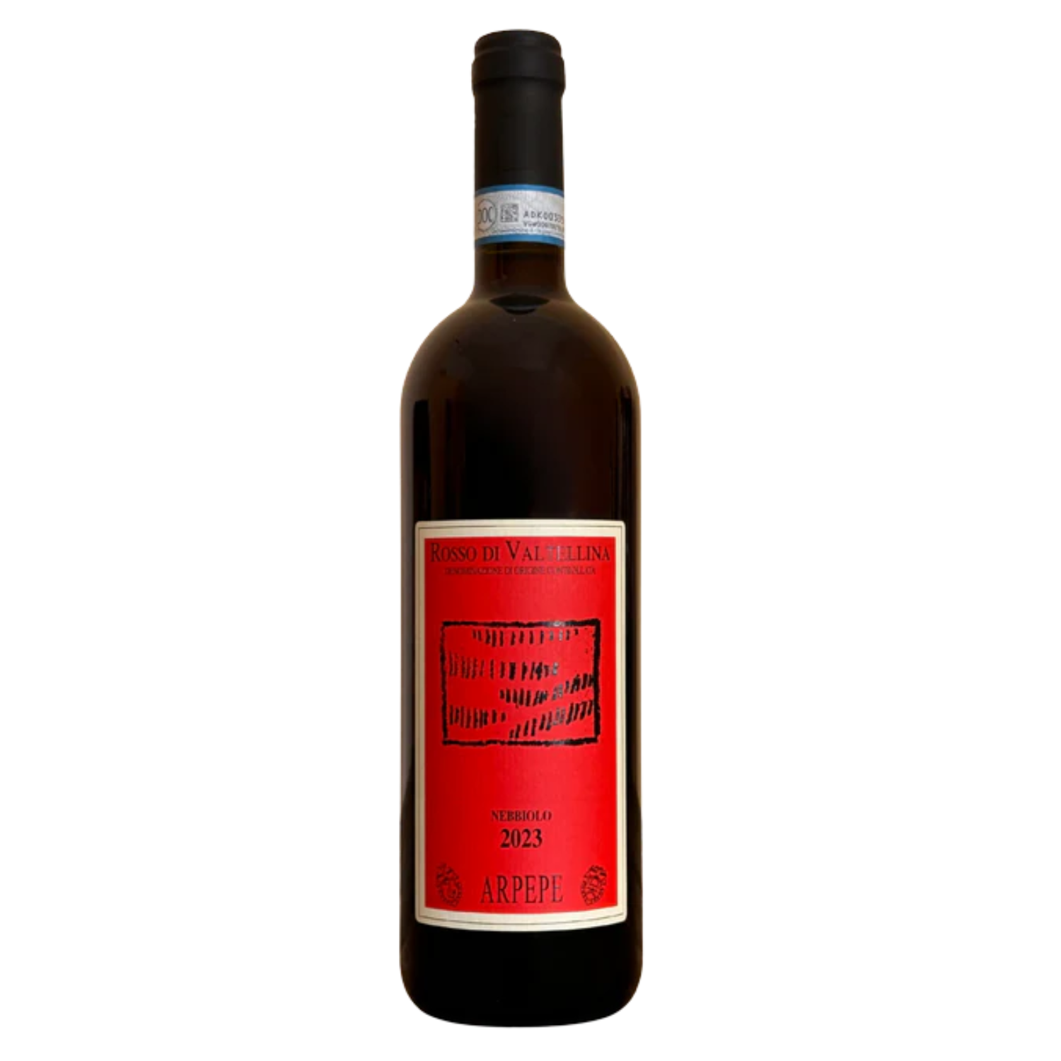 Rosso di Valtellina ARPEPE 2023 Nebbiolo Alpine Italian red wine bottle