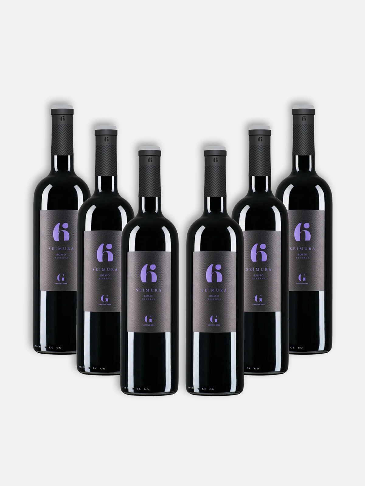 Bottle of 6 Mura Rosso Riserva Carignano del Sulcis 2020/2021 – Sardinian red wine by Cantina 6 Mura