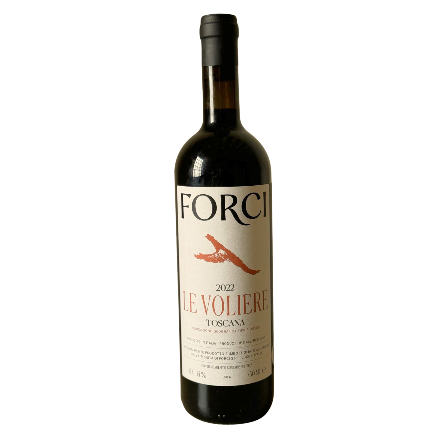 Forci Le Voliere 2022 – Tuscan red wine bottle