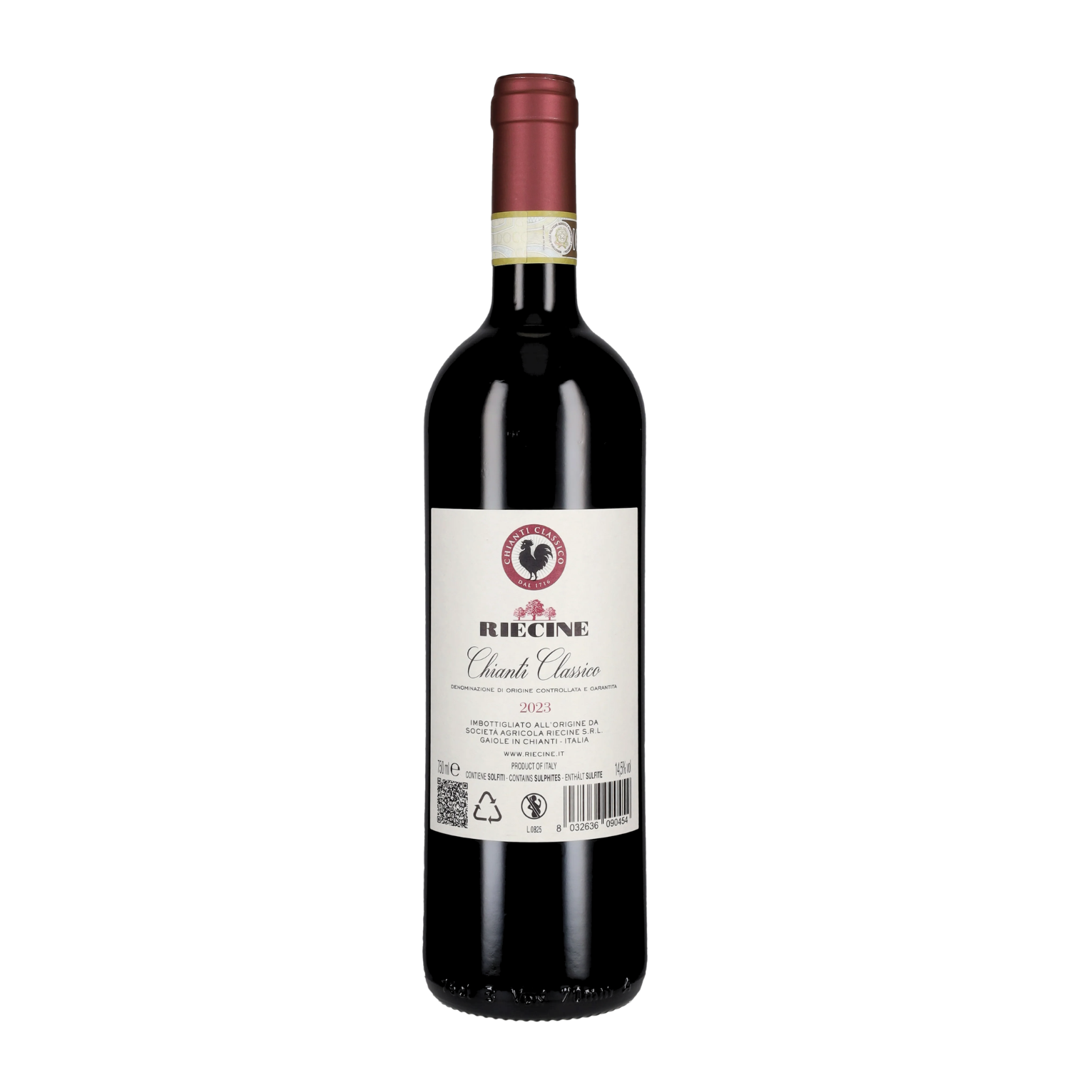 Riecine Chianti Classico DOCG 2023 bottle – Gaiole in Chianti Sangiovese - back