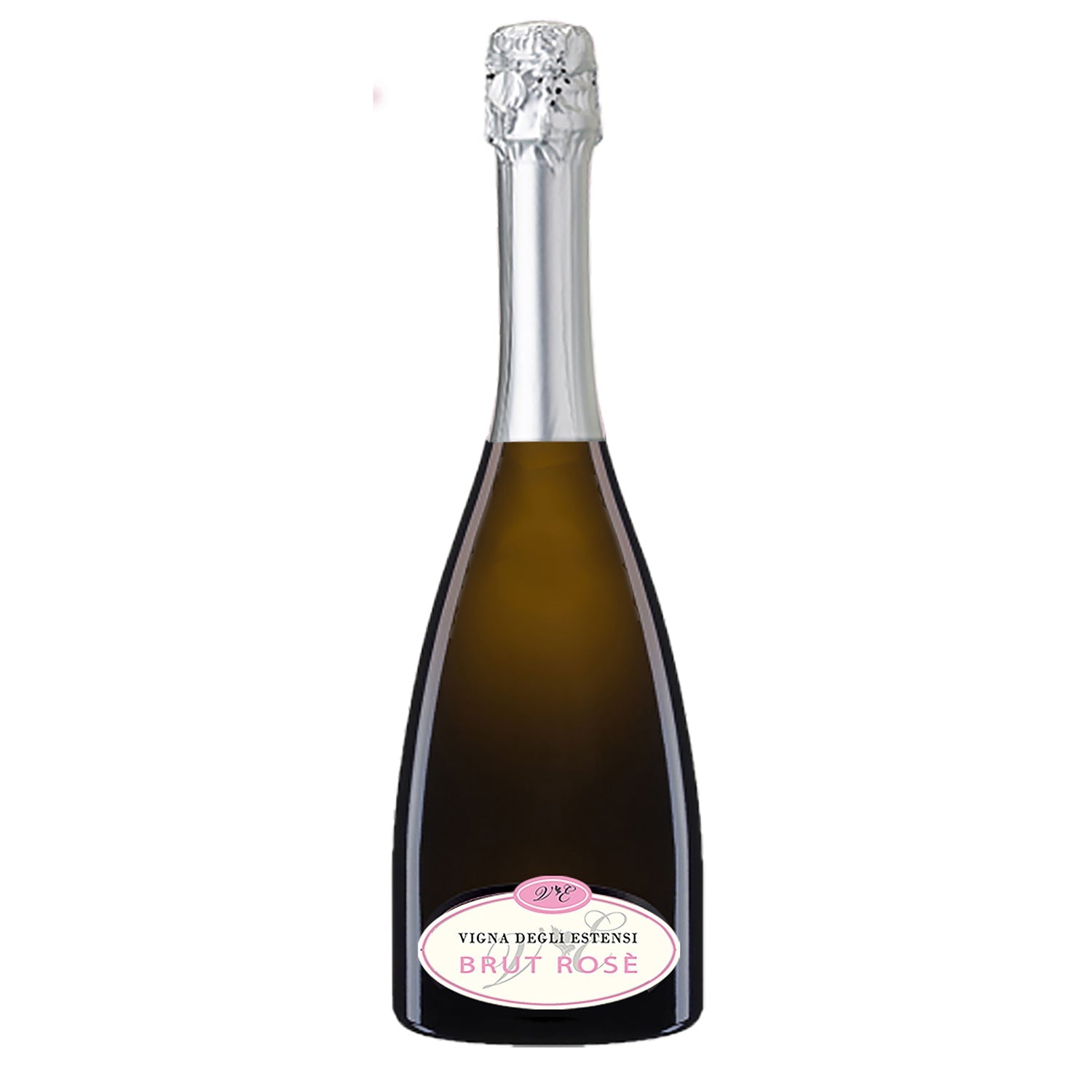Bottle of Spumante Brut Rosé by Vigna degli Estensi, an elegant Italian sparkling rosé wine for aperitivo and celebrations.