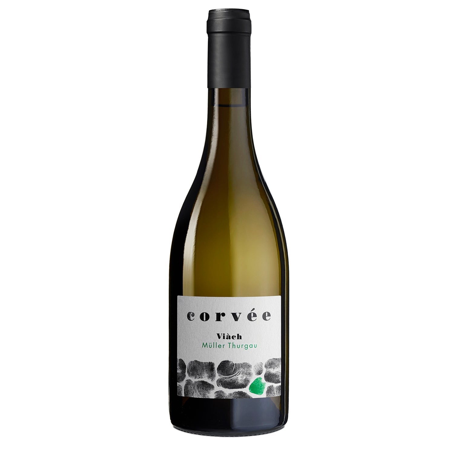 Bottle of Viàch Müller Thurgau Trentino Superiore DOC by Corvée, a mountain white wine from Trentino.