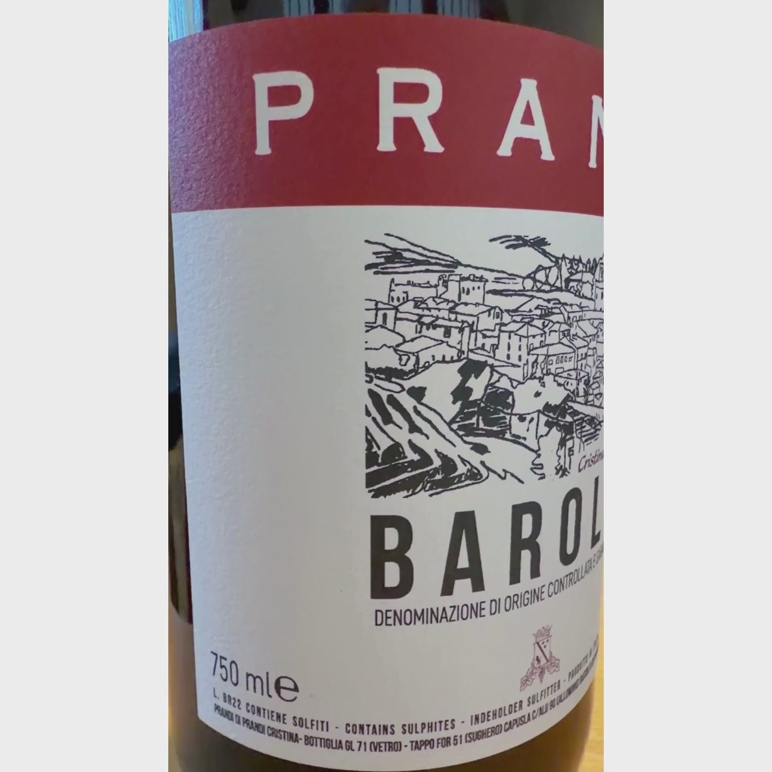 Barolo DOCG 2022 by Cristina Prandi - label video