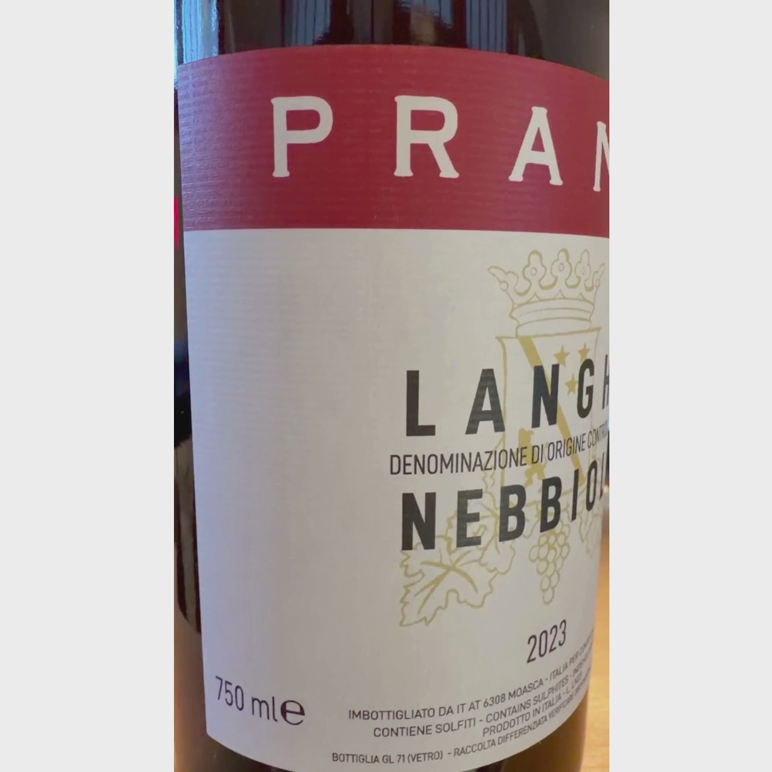 Langhe Nebbiolo 2023 by Cristina Prandi - label video